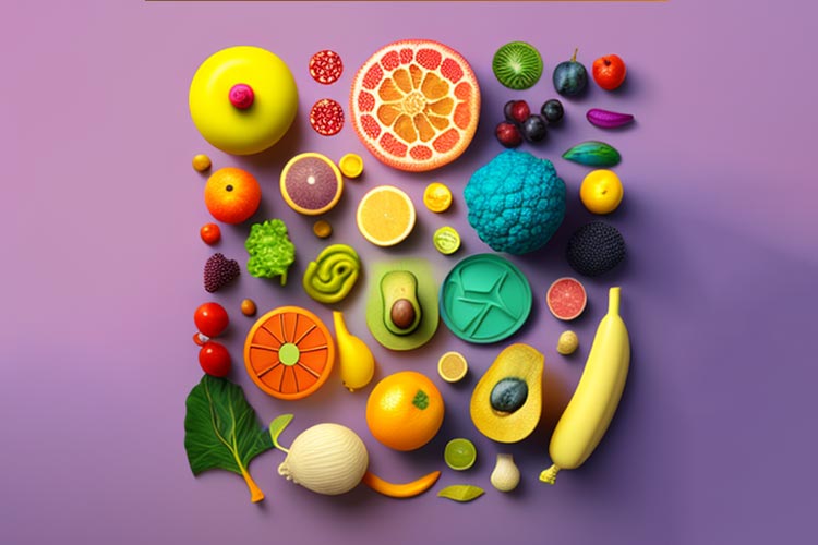 ai generated colorful healthy foods