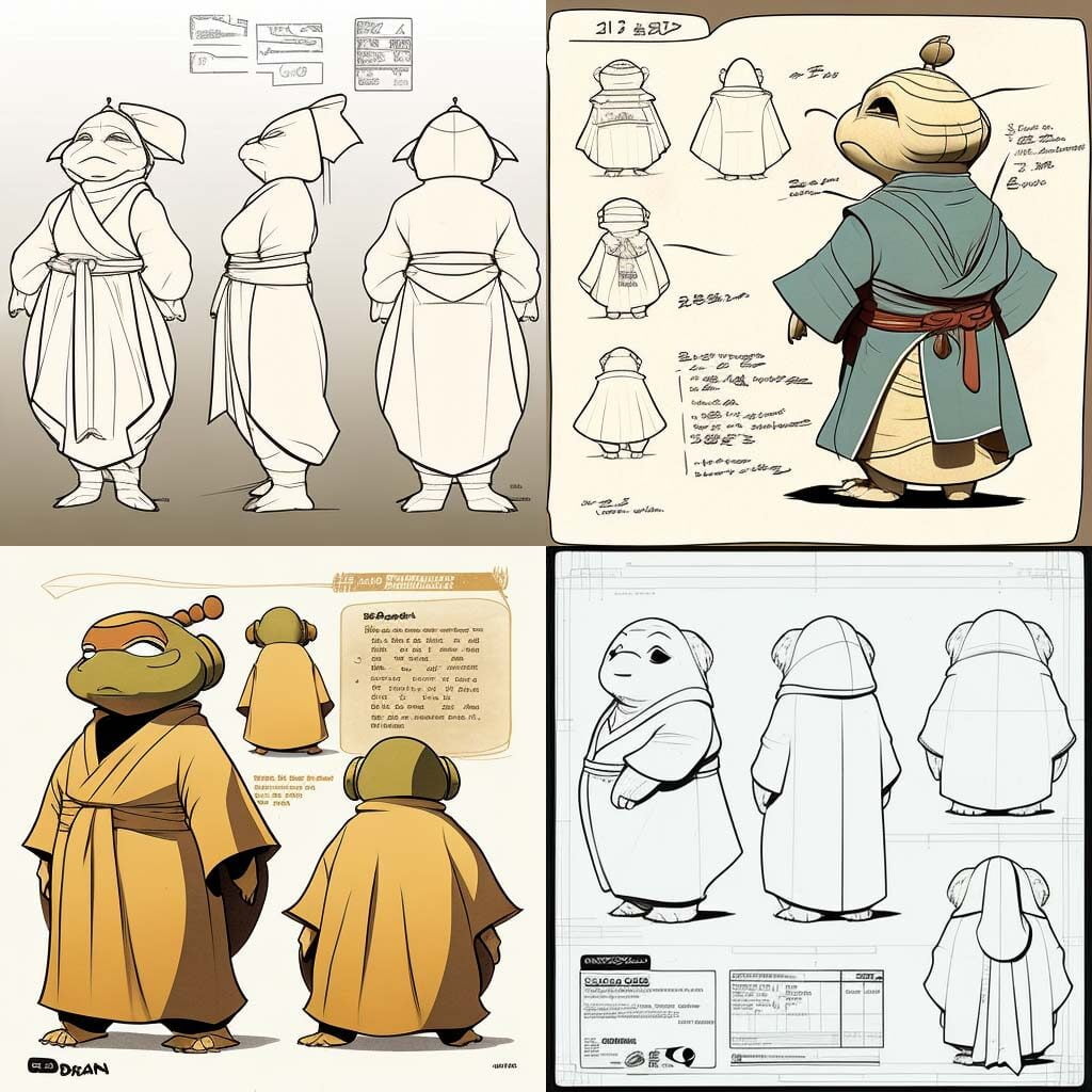 Japanese Kappa character in robes