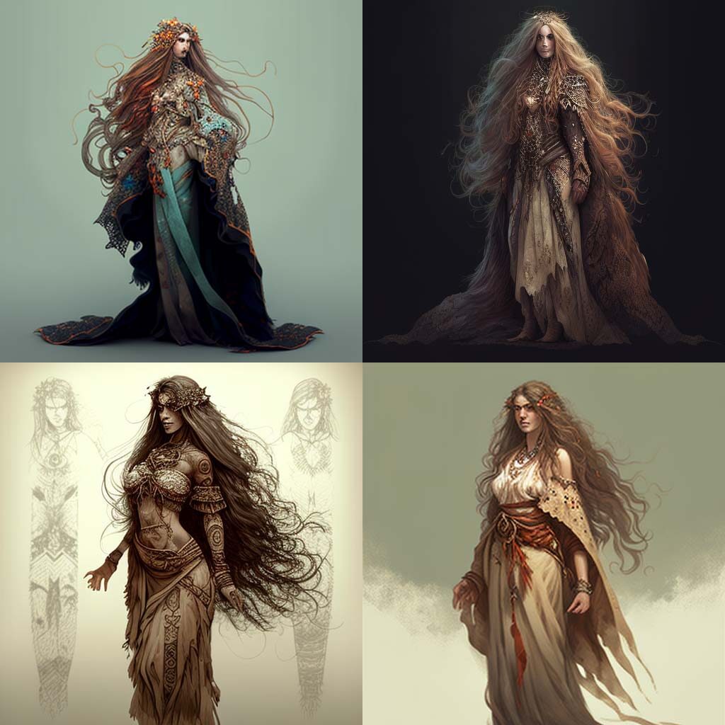 Empathic Warrior with long flowing hair