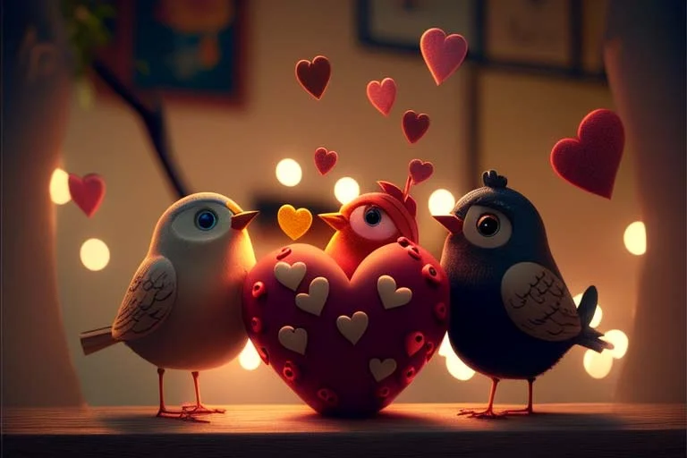 valentines day with birds