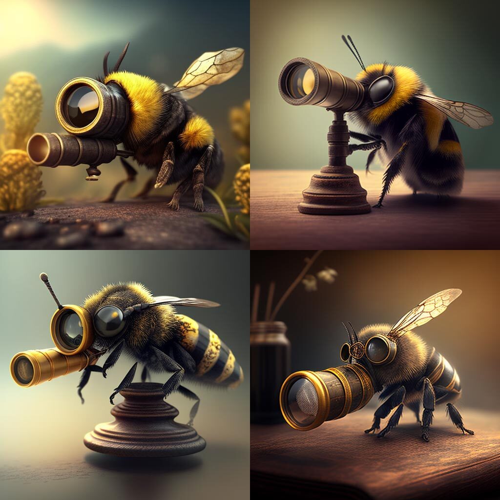 A bee with spyglass
