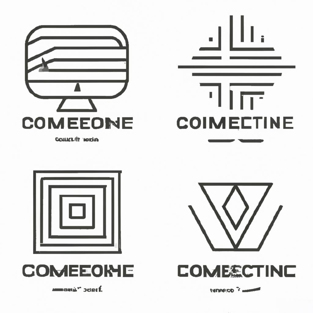 a geometric logo set with a futuristic line theme