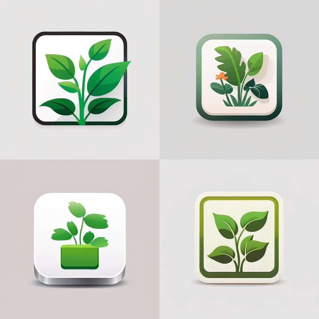 flat vector app icon of a plant
