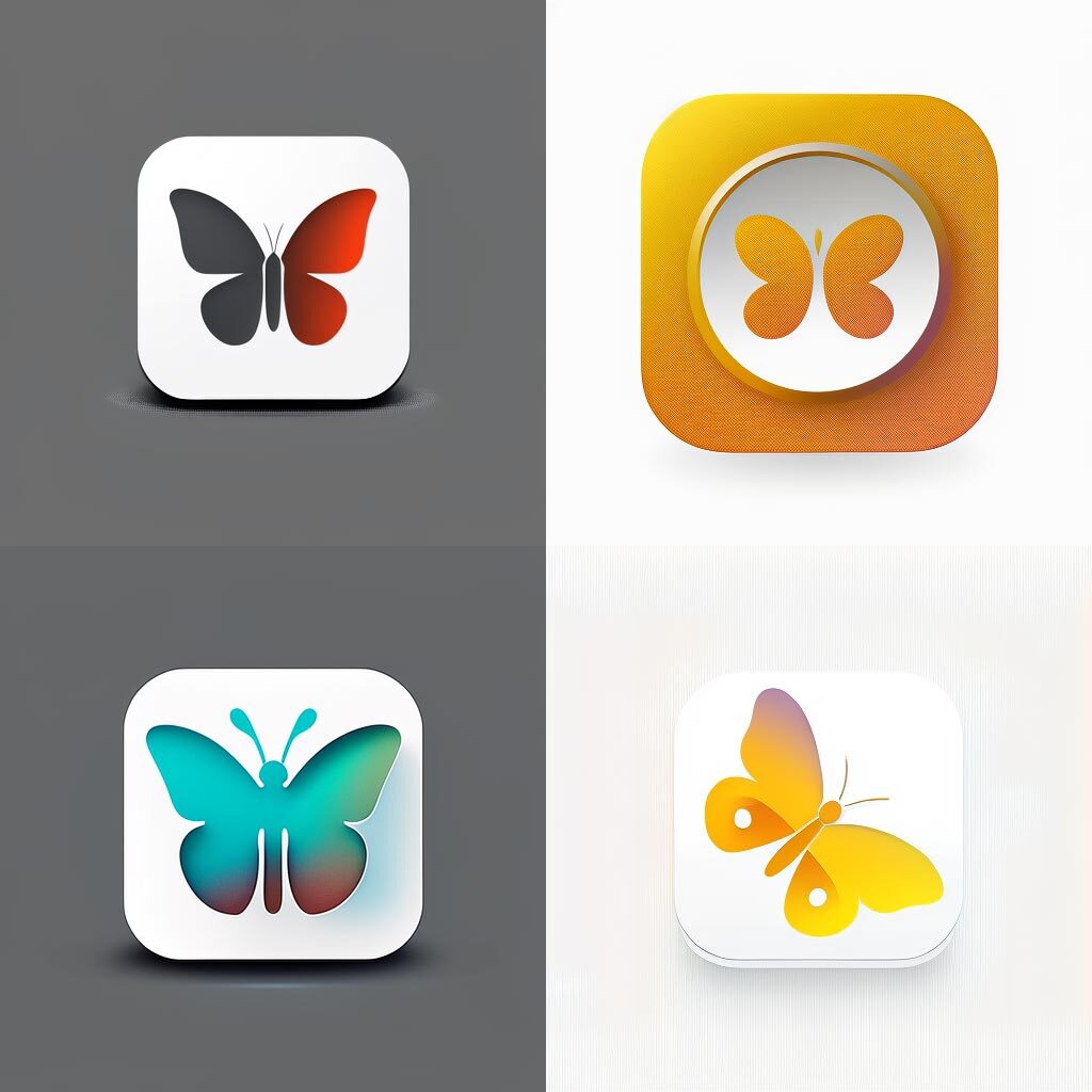flat vector app icon of a butterfly