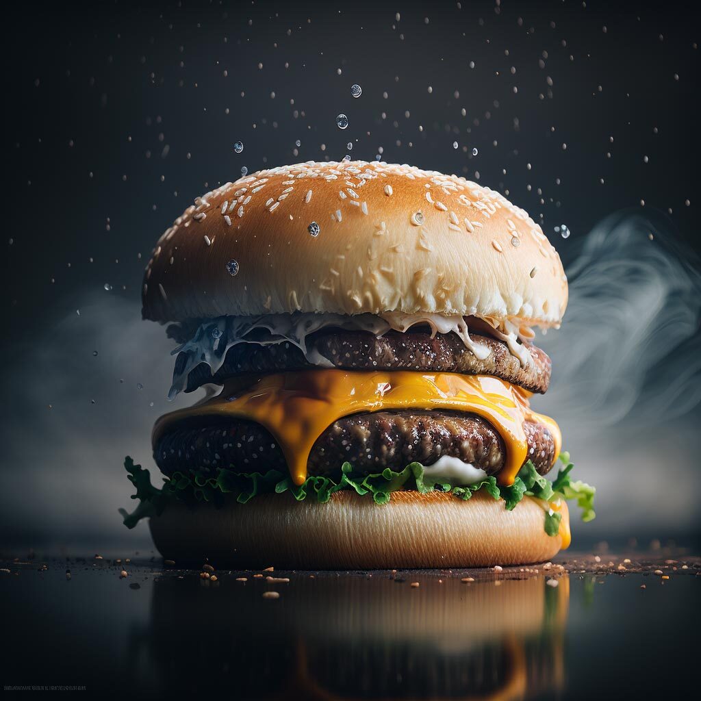 a beef burger ai generated image