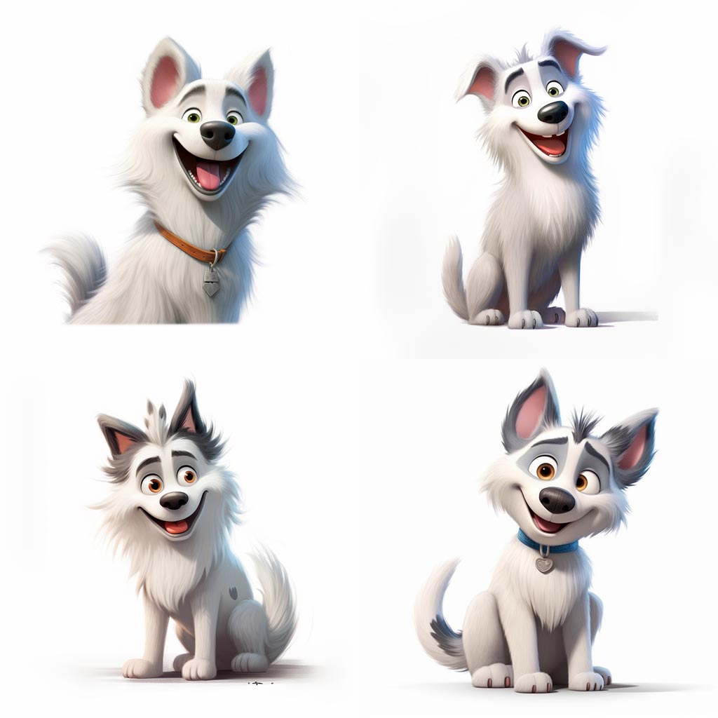 a cartoon husky dog, concept art by Pixar
